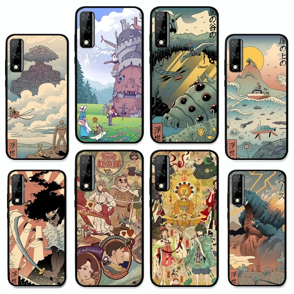 Classic Anime Ukiyo-e Phone Case For Huawei Y9 6 7 5 Prime Enjoy 7s 7 8 Plus 7a 9e 9plus 8E Lite Psmart Shell