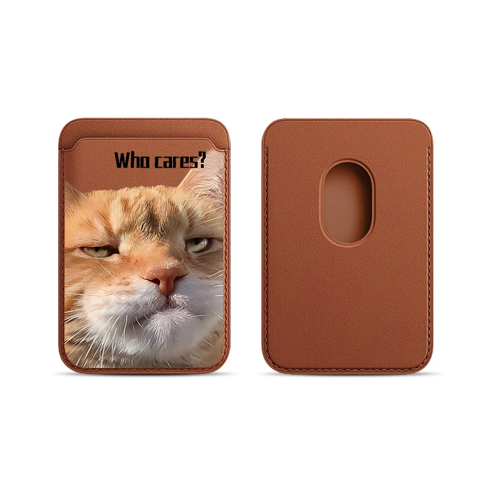 Kreatives Straßenkatzen-Leder-Kartenetui Handy-Kartenhalter für Magnetische Hülle Geeignet für alle iPhone Magsafe Karten-Handy-Rückentaschen – Detail 19