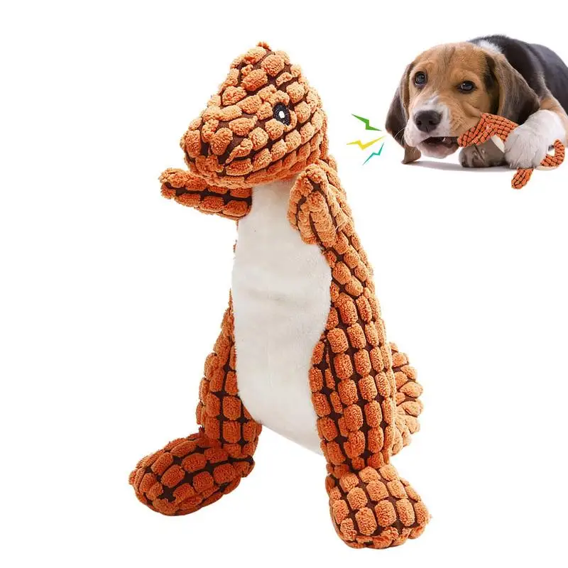 Plush Dog Toy Dinosaur Dog Squeaky Toys Stuffing Plush Dog Soft Squeak Toys Tough Dog Toys For Aggressive Chewers Large Breed