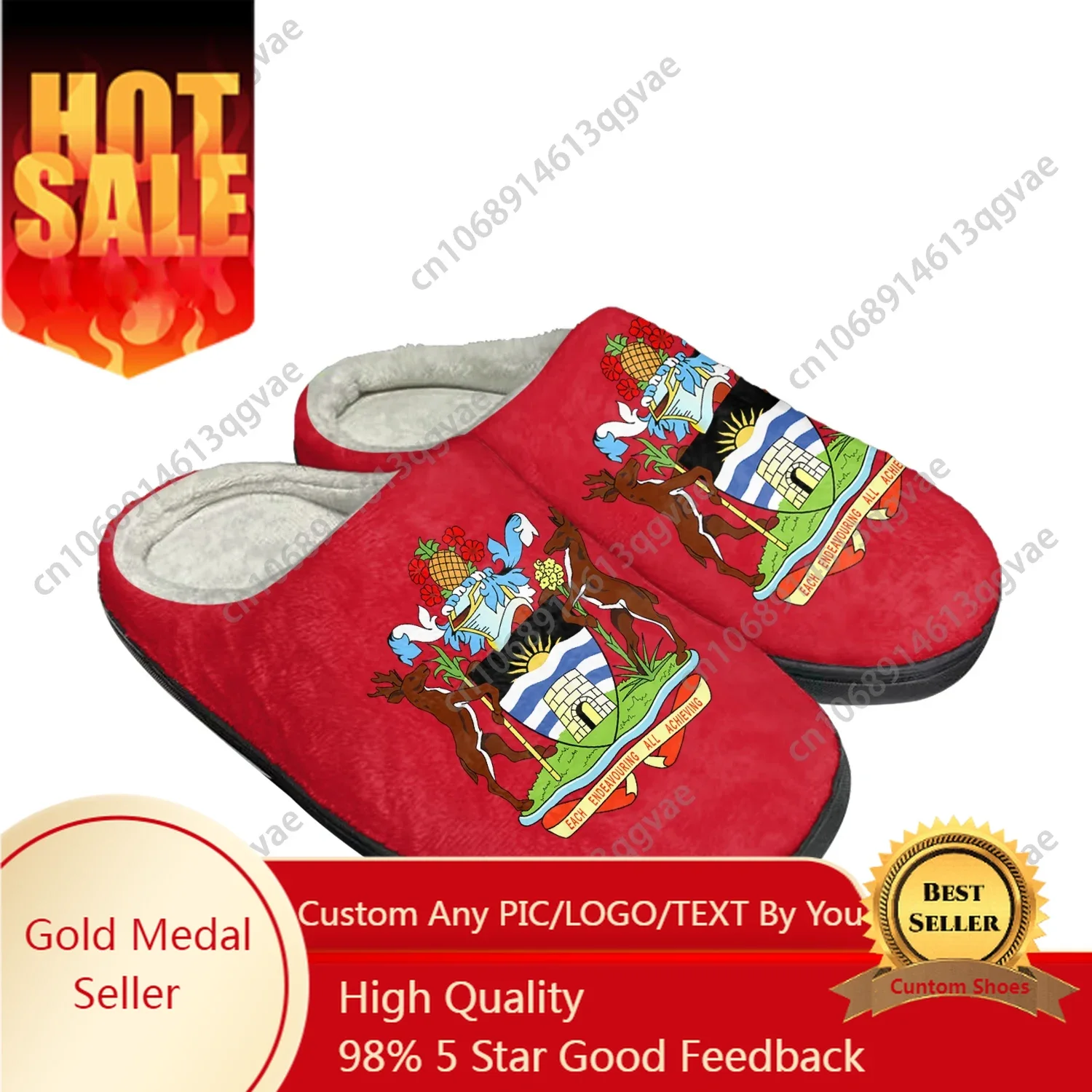 Antigua and Barbuda Flag Home Cotton Custom Slippers Mens Womens Sandals Plush Bedroom Casual Keep Warm Shoes Thermal Slipper