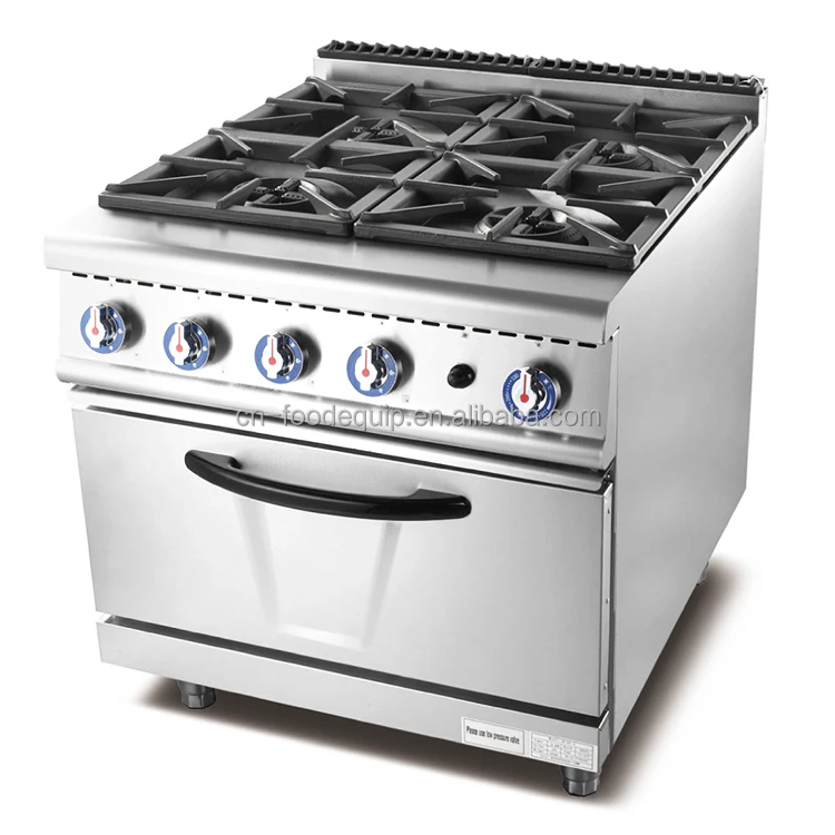 Commercial Kitchen Cooktops Restaurant Stainless Steel Free Standing 6 Burner Gas Stove Oven Range Stove