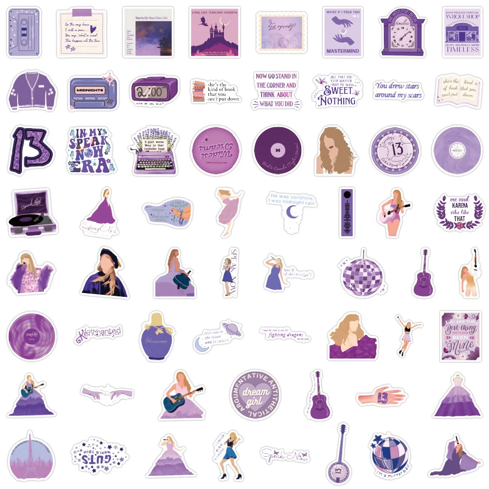 60PCS Taylor Alison Swift Stickers Graffiti Stickers DIY Diary Phone Case Handmade Scrapbook Aesthetic Stickers - view 3
