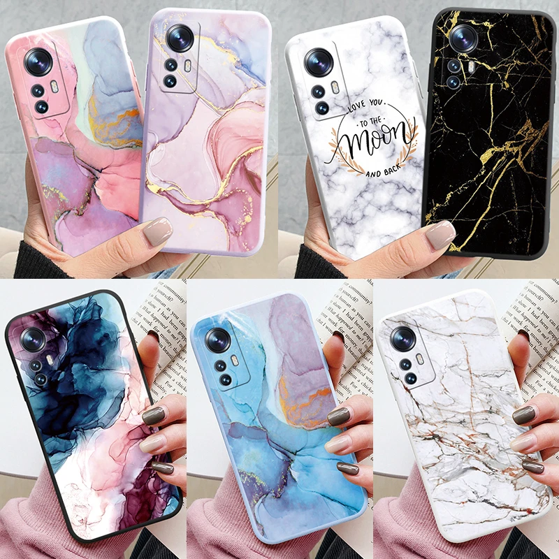 Fashion Marble Cover For Xiaomi Mi 12 5G Mi12 Lite 12S 12X Soft Protective Cases Silicone Coque Bumper Fundas For Xiaomi Mi 12