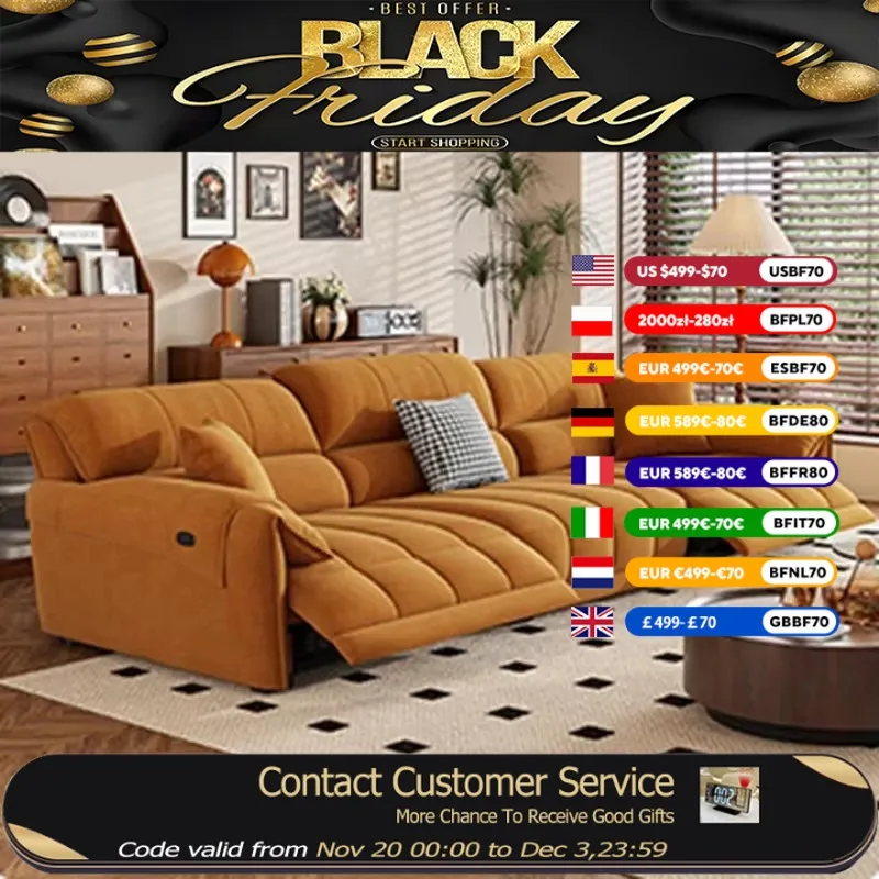 

2 Seats Fabric Electric Sofa Strong Full Size Apartments Recliner Couch Luxury Modern Indoor Divano Soggiorno Furniture Home