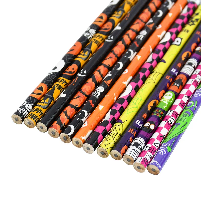 12/24 Stück Totenkopf-Geist HB Schreibstifte, Schreibwaren-Geschenk für Halloween-Partys, Geschenktütenfüller, Süßes oder Saures Zubehör – Detail 4