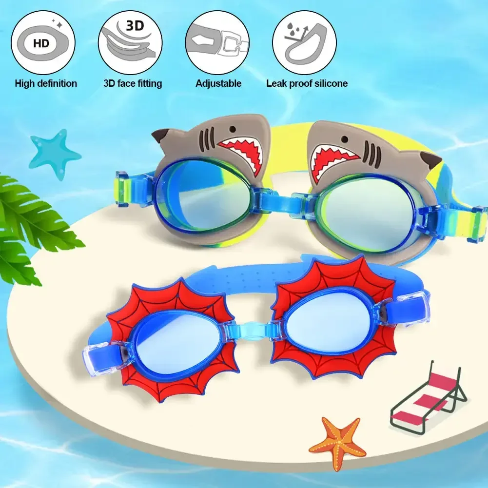 

Waterproof anti-fog Cute Baby Cartoon Mirror Goggles For Children To Learn Swimming Glasses Belt Can Be Adjusted