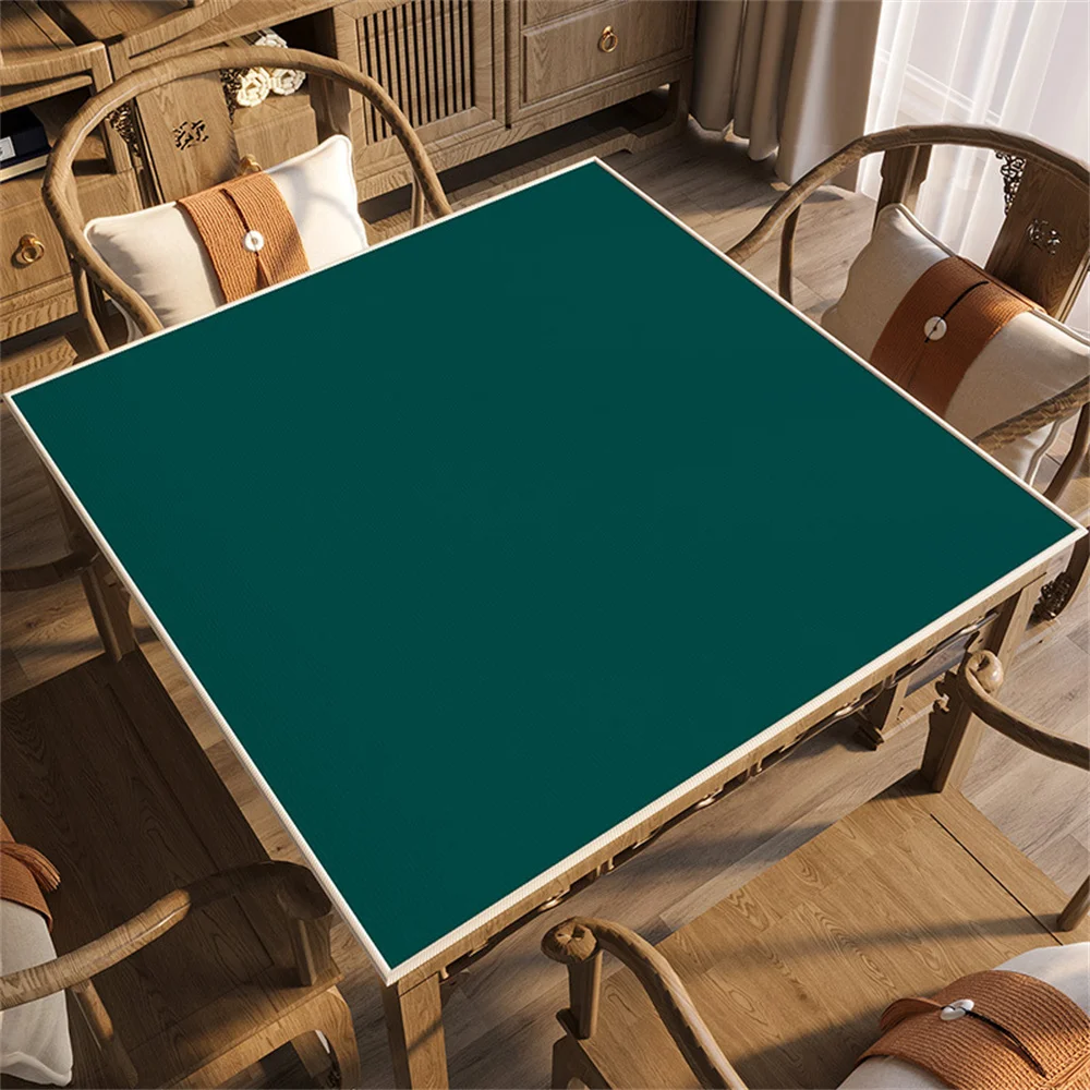 

Утолщенный однотонный темно-зеленый квадратный противоскользящий коврик для маджонга, теплоизоляционный, шумопоглощающий, для покера и настольных игр