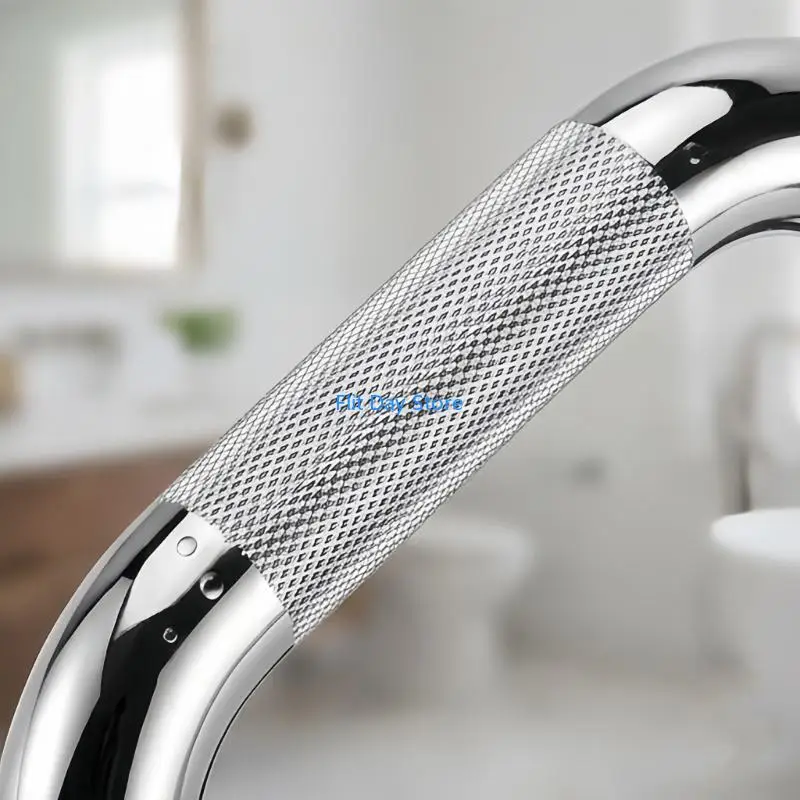 F92C 3 Pack Bathroom Grab Assistance Wall Mounted Handrails Steel For Tub Shower Toilet Disabled Support