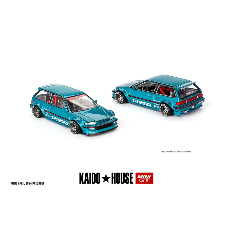 MINIGT Openable Hood Diecast Diecast Car Model, Kaido House, KHMG126 1:64 CIVIC EF9 V1, pré-venda