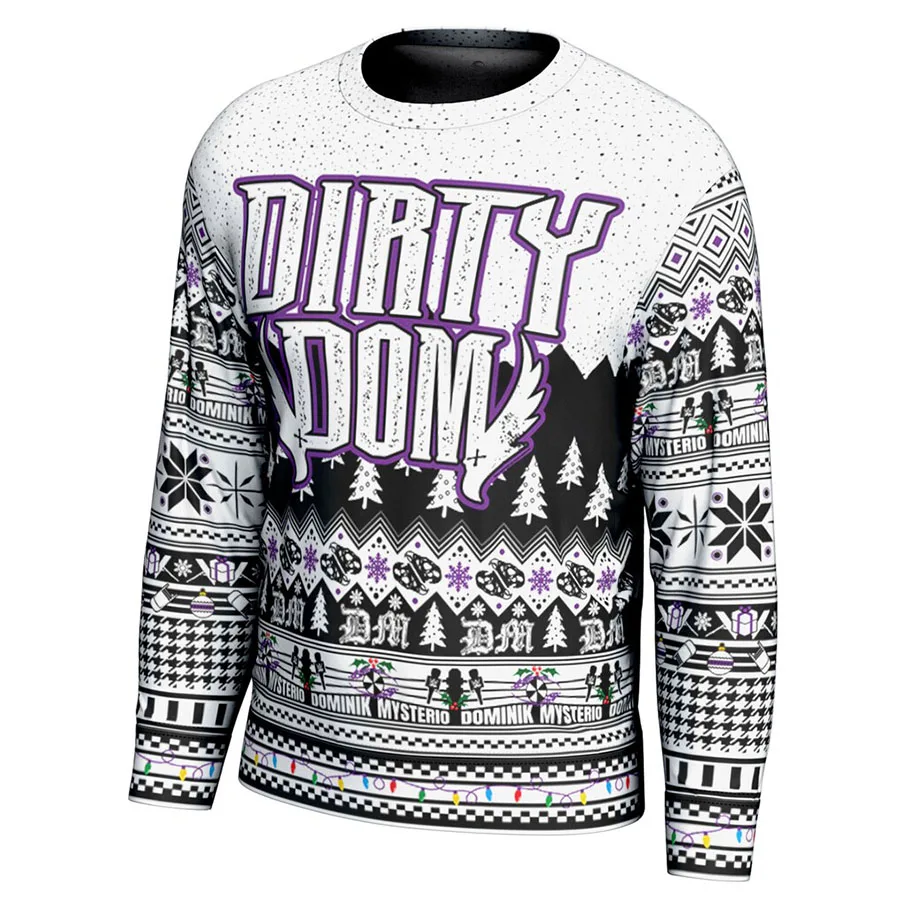 

Men's White Dominik Mysterio Ugly Sweater Classic Fashion Versatile Breathable Moisture Wicking Suitable for Christmas Parties