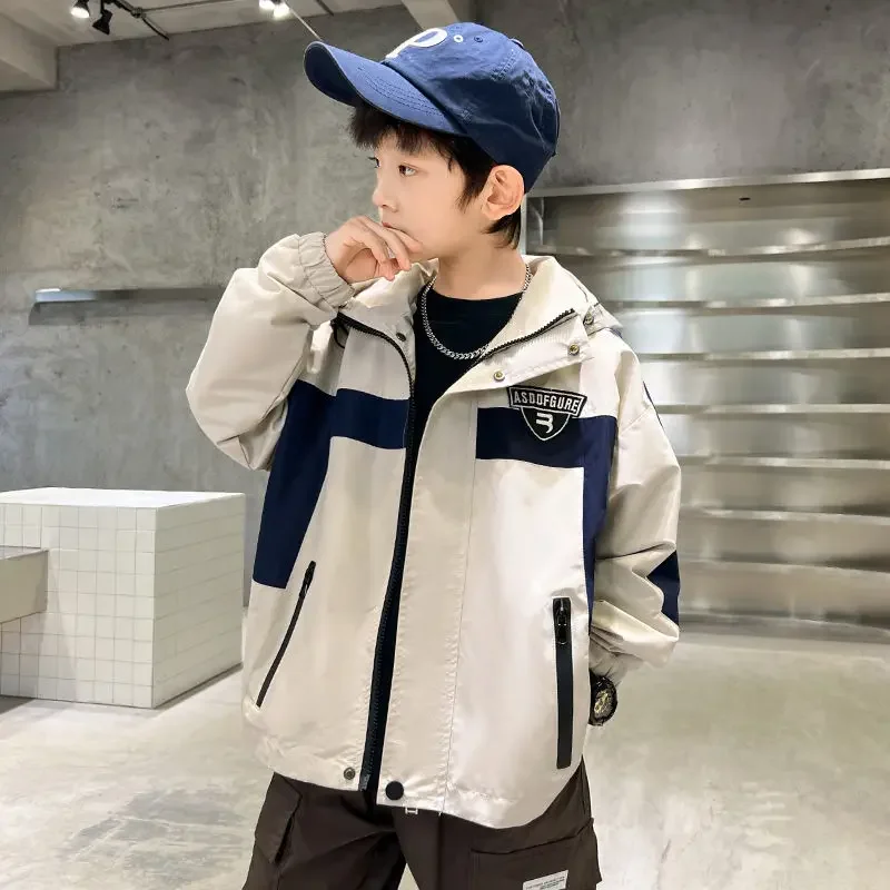 2026 New Boys Coat Overcoat Jacket Windbreak Outerwear Spring  Autumn Cotton Sport Teenagers Christmas Gift Children's Clothes