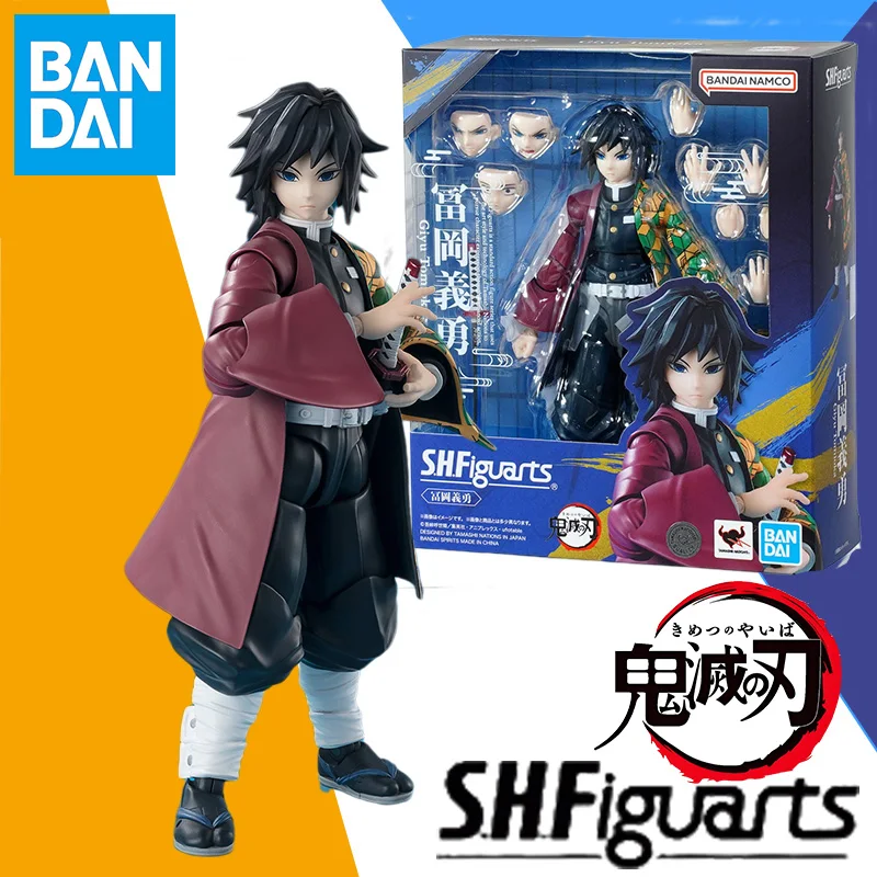 In Magazzino Bandai Originale SHFiguarts SHF Demone Slaye Giyu Tomioka Anime Action Figure Modello Giocattolo Finito Regalo per I Bambini