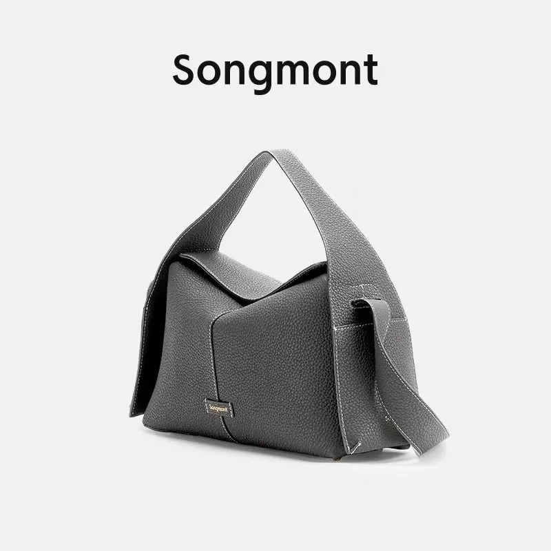 Songmont hanging ear series eaves bag designer new head layer cowhide commuter handheld crossbody hobo bag