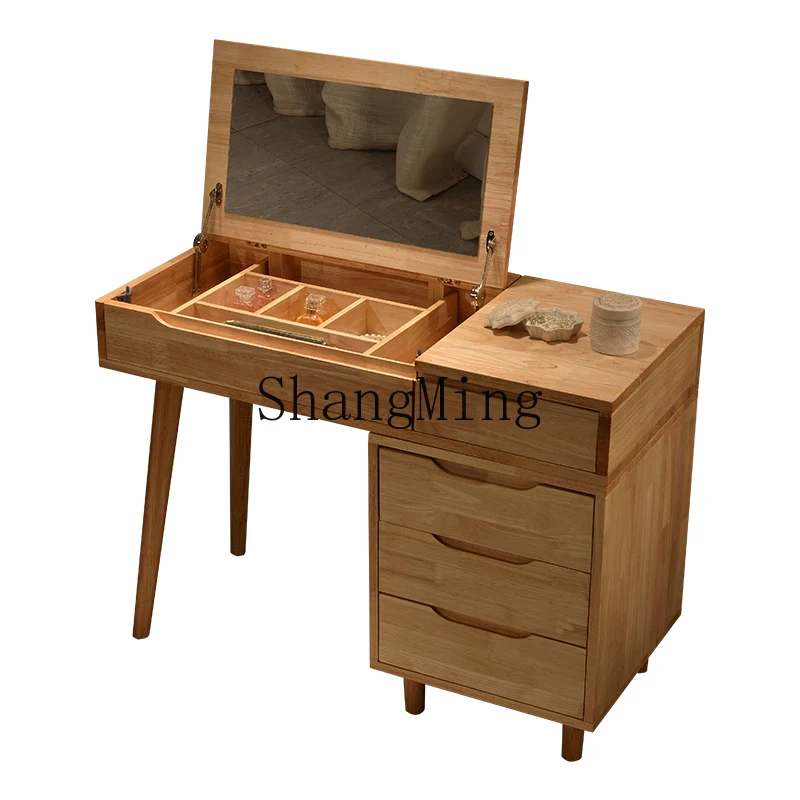 

DHY solid wood dresser bedroom makeup table log wind multi-function with storage cabinet desk