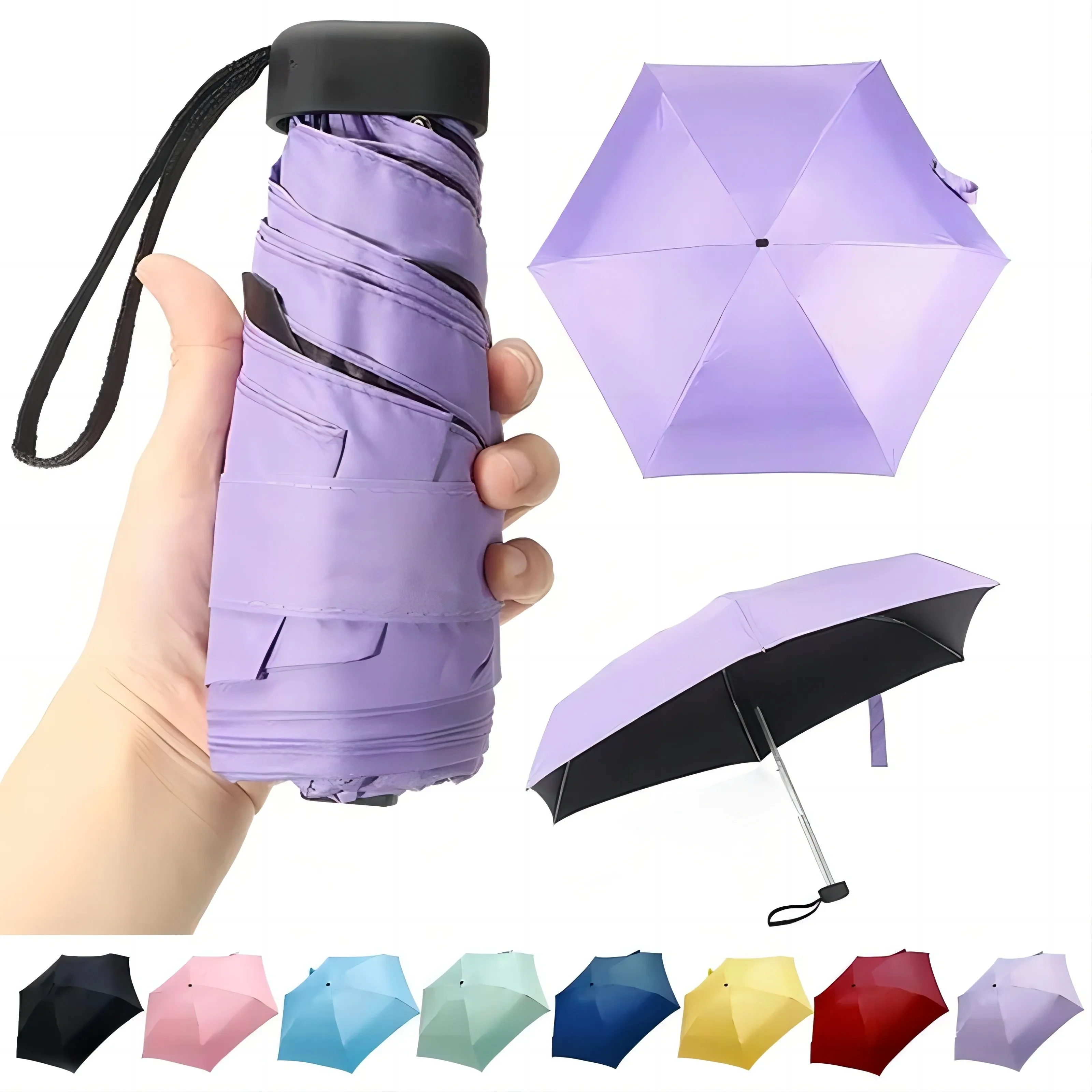 Anti UV Super Mini Pocket Compact Sun Umbrella Folding Rain Windproof Travel mini umbrella