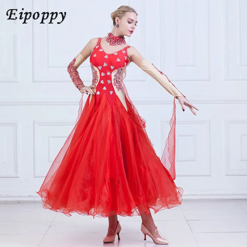 Jupes de danse nationale pour adultes, robe de danse moderne, costume de valse, vêtements de pratique de performance, nouveau