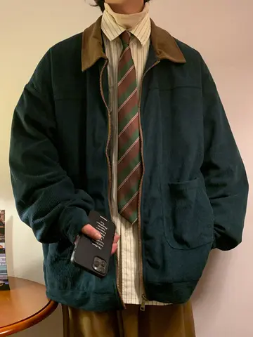 American Style Vintage 2025 Men Bomber Jacket Windbreakers Zipper Coats Autumn Loose Cargo Outwear