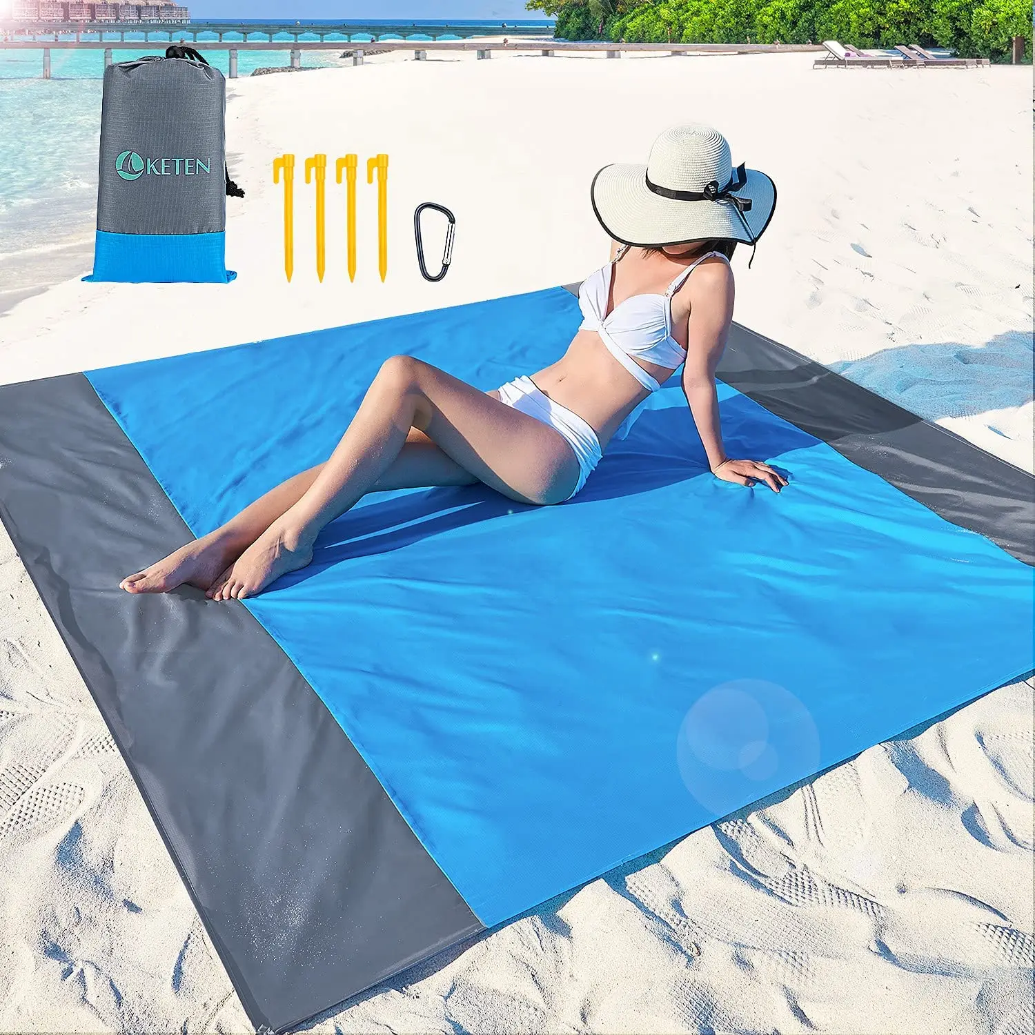 Portable Picnic Waterproof Beach Mat Pocket Sand Free Blanket Tent Ground Mattress Outdoor Camping Sleeping Mat