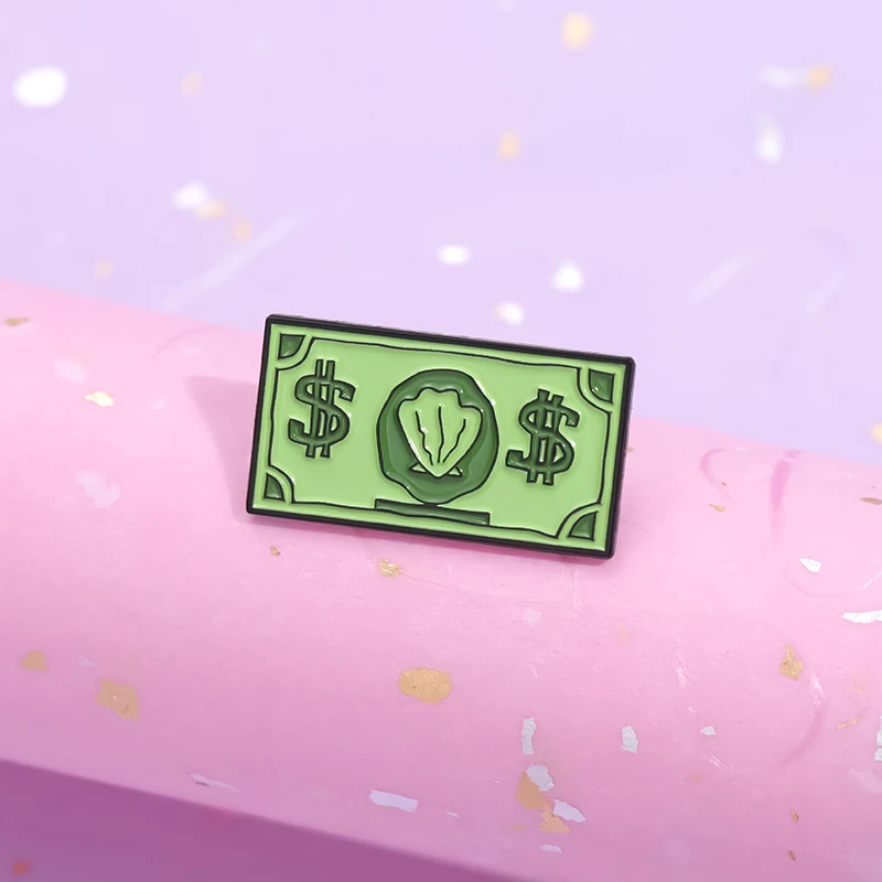 Comedy Anime Ocean Shell Coin Enamel Pins Cartoon Dollars Money Credit Card Brooch Lapel Badge Fashion Jewelry Gift For Friends