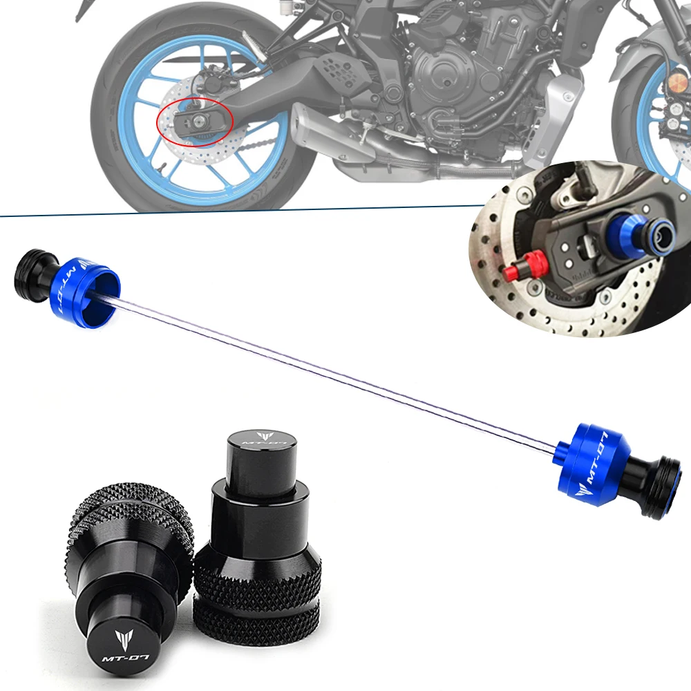 

For YAMAHA MT07 MT-07 MT 07 FZ07 2014-2025 2026 Motorcycle Swingarm Spools Slider Stand Screws Rear Wheel Axle Fork Protector