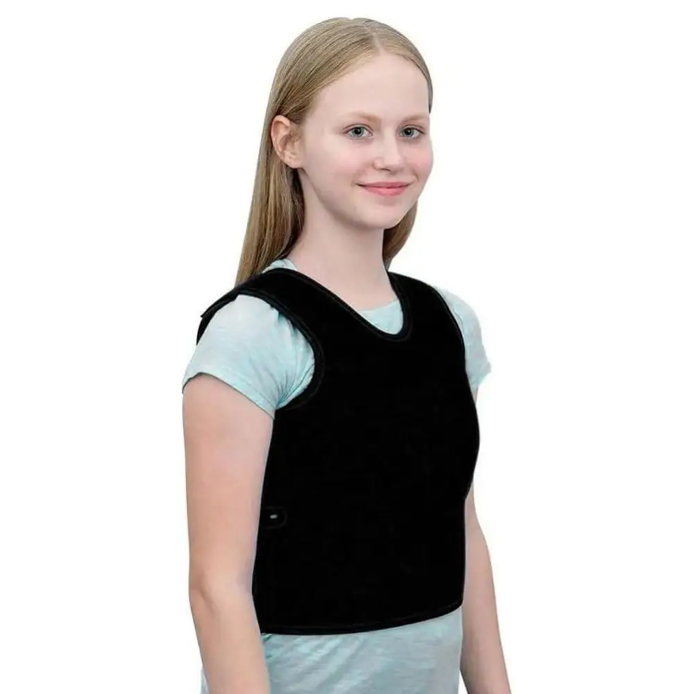 Comfortable Black Sensory Vest Breathable Mood Processing Disorder Compression Vest Adjustable Deep Pressure Vest for Kids