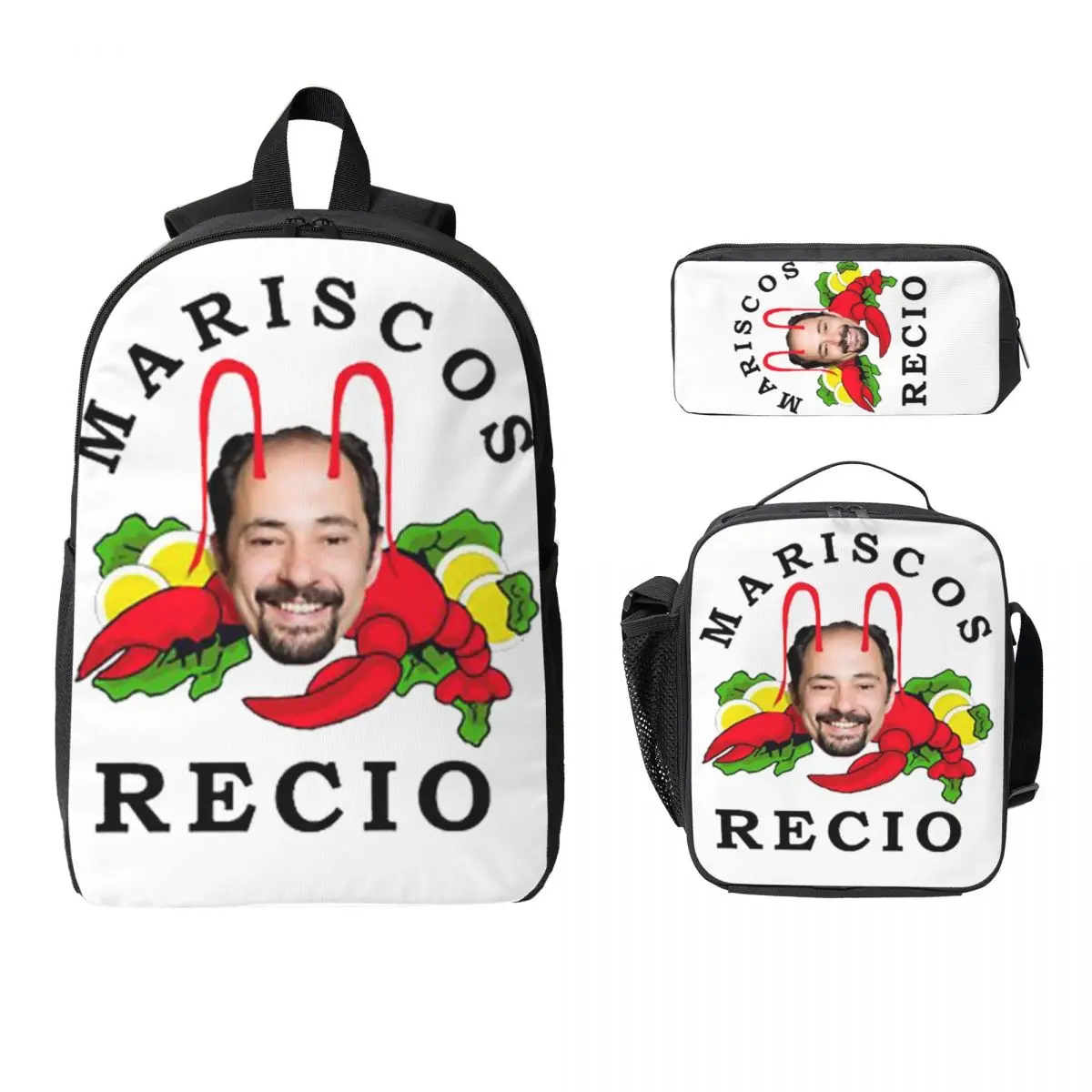 

Рюкзак Antonio Recio, студенческая сумка для книг для мальчиков и девочек, школьная сумка, компьютерные сумки на плечо, 3 шт., изолированная сумка для обеда, пенал