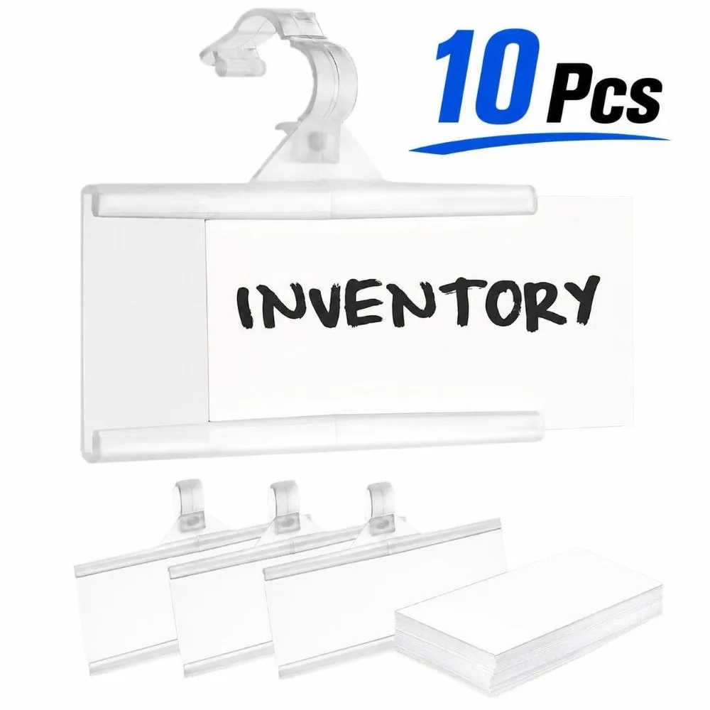 10Pcs High Quality Plastic Price Tag Holder Translucent Hanging Sign Card Holder Snapon Lockon Label Holder Retail Store Display