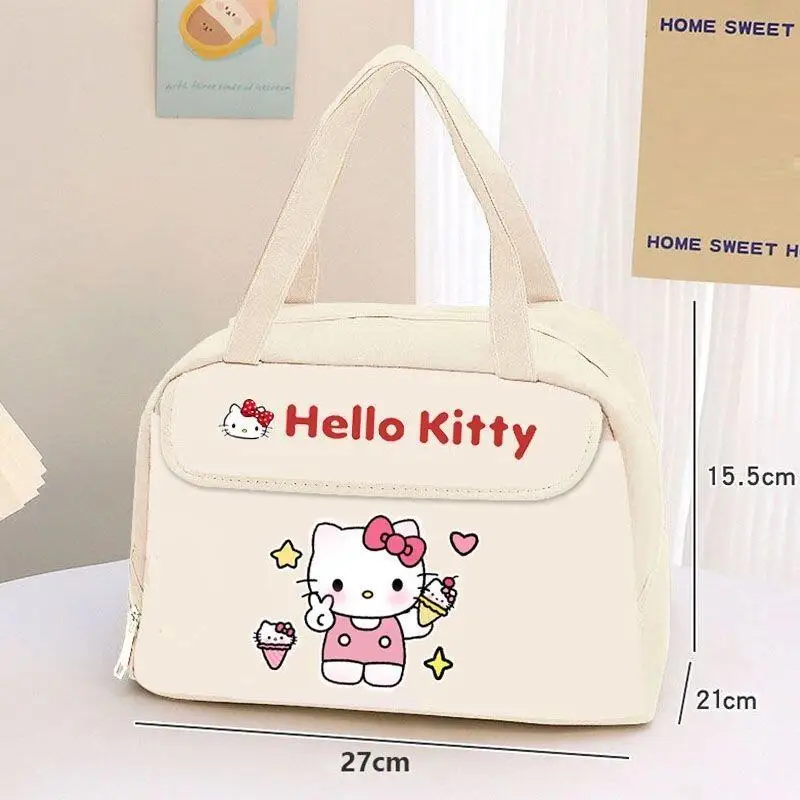 

Sanrio офисная термосумка Hello Kitty студенческая мультяшная кавайная водонепроницаемая ручная сумка для ланча портативная большая вместимость