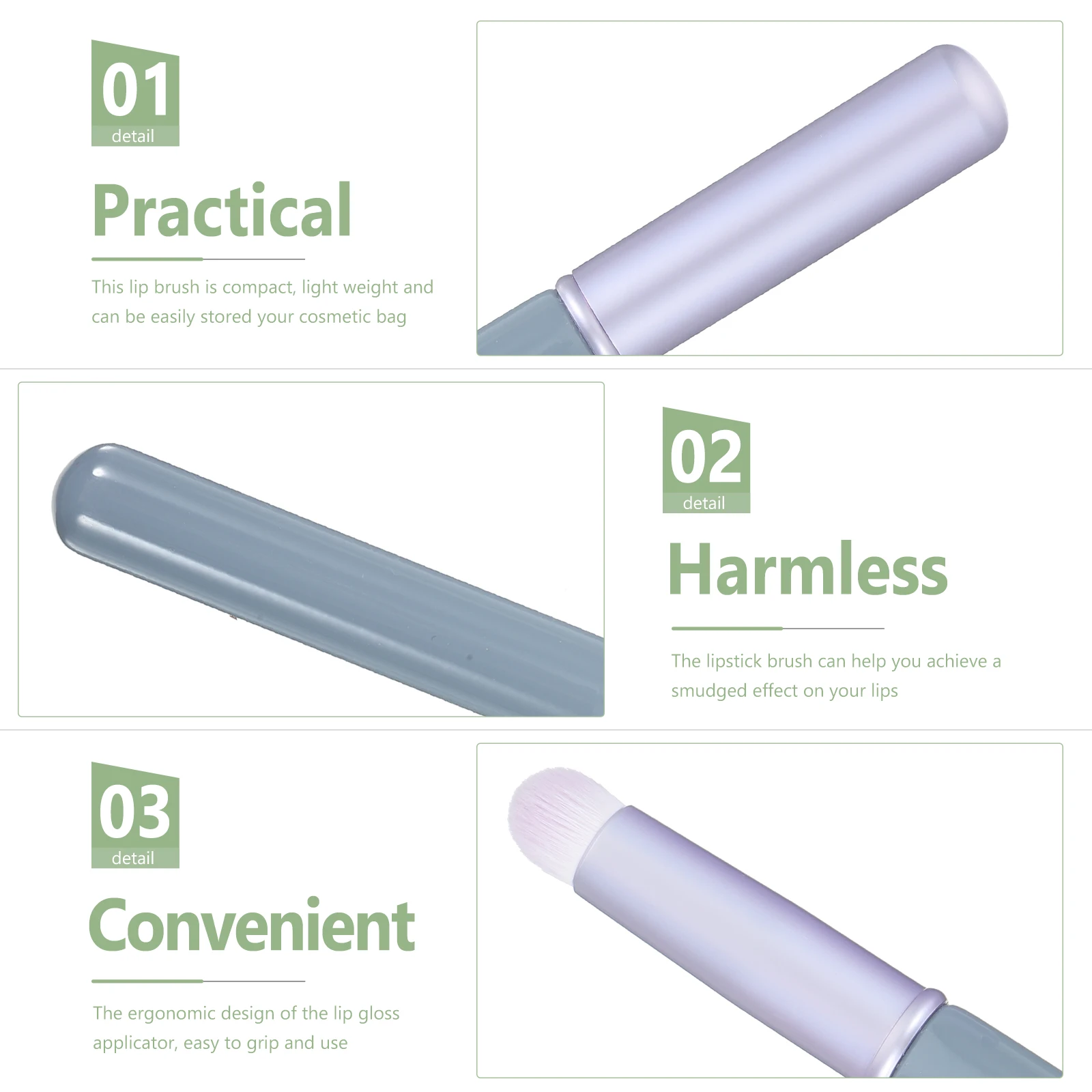 2 stuks draagbare lippenborstel mini-applicator voor lippenstift lipgloss crème balsem oogschaduw veegvast compact ontwerp lichtgewicht