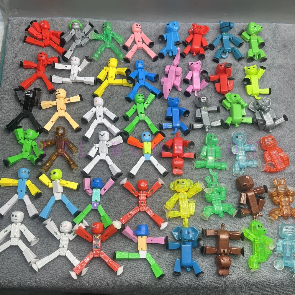 Can Choose 8cm Stikbot Sticky Robot Action Toy Figures with Sucker Deformable Plastic Animals FigureBoys Diy Children's Toys