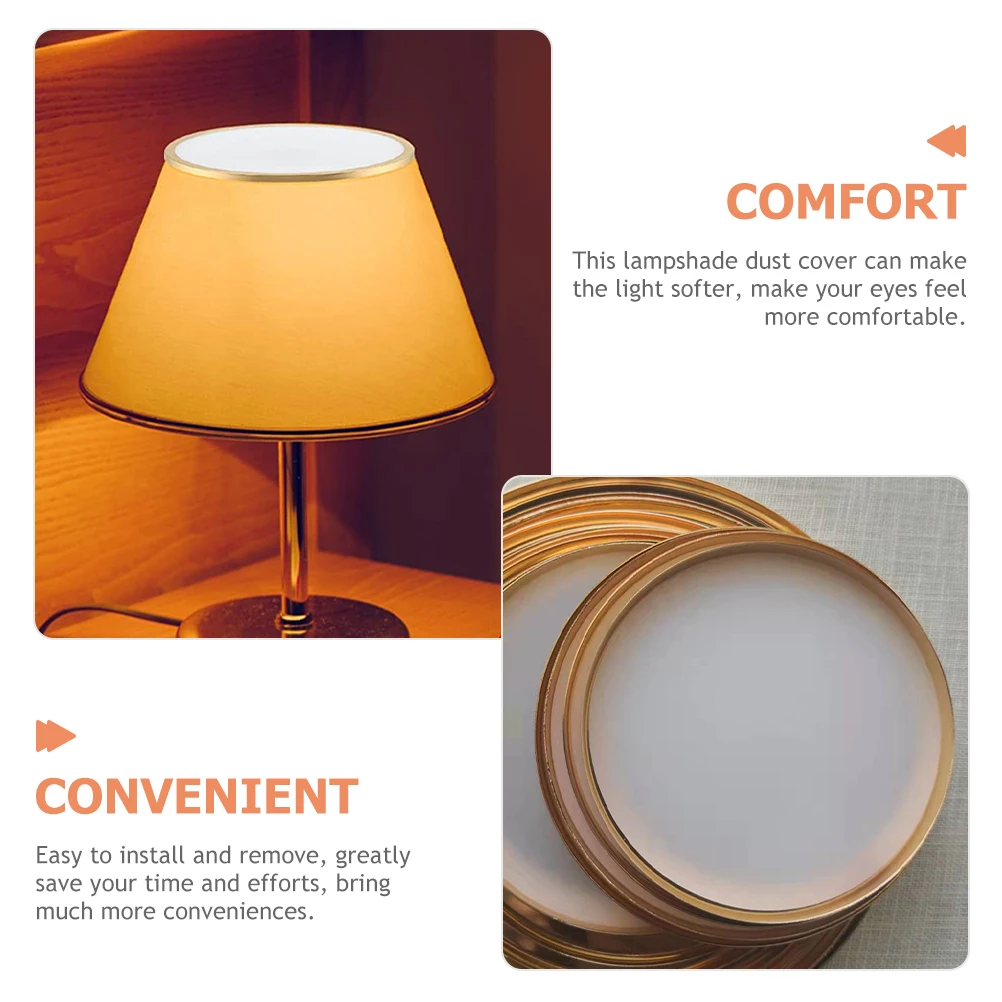 

2Pcs Round Lampshade Diffuser Cover Acrylic Board Dustproof Protection Soft Light for LED Curtain Lights Bedroom Study Dining
