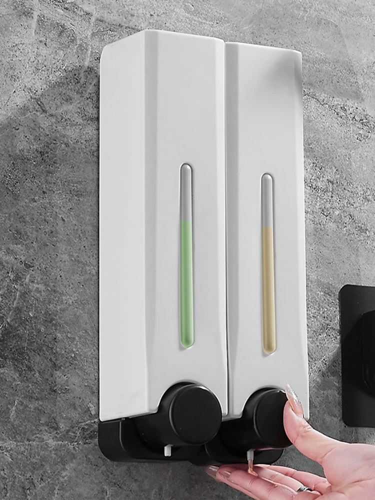 샴푸 및 컨디셔너 디스펜서 무타공 벽걸이형 샤워 비누 디스펜서 500ML 가정 및 주방용 비누 디스펜서