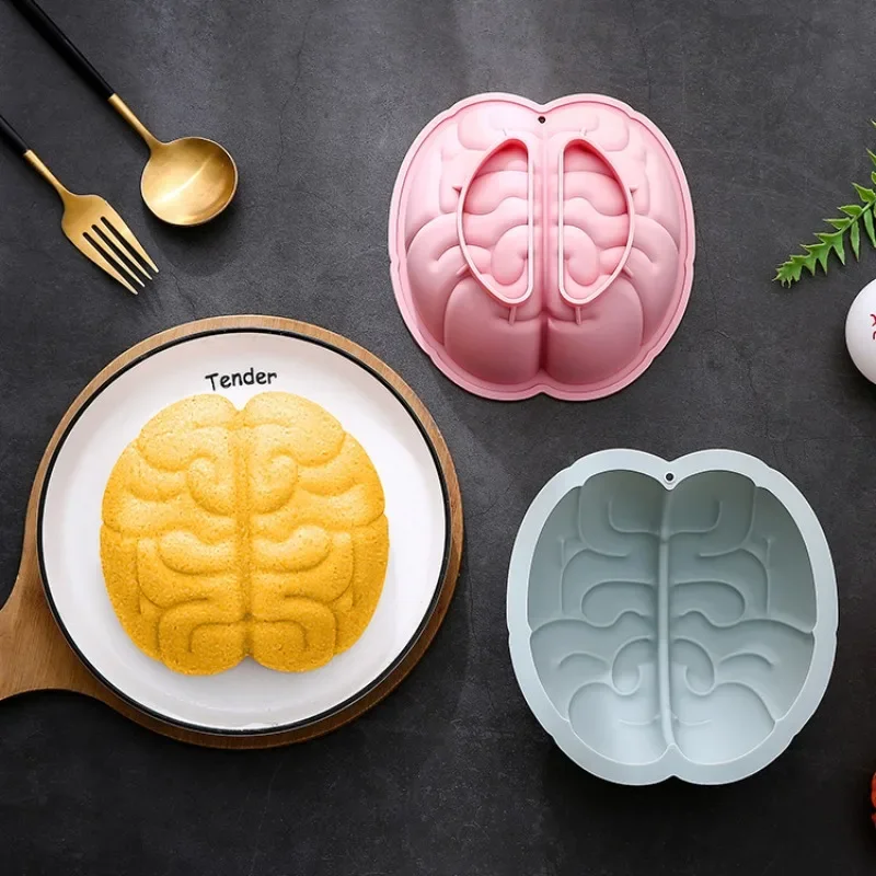 Brain Shape Cake Mold Halloween Theme Baking Tool Silicone Baking Pan Dessert Bread Mold Cake Accessories