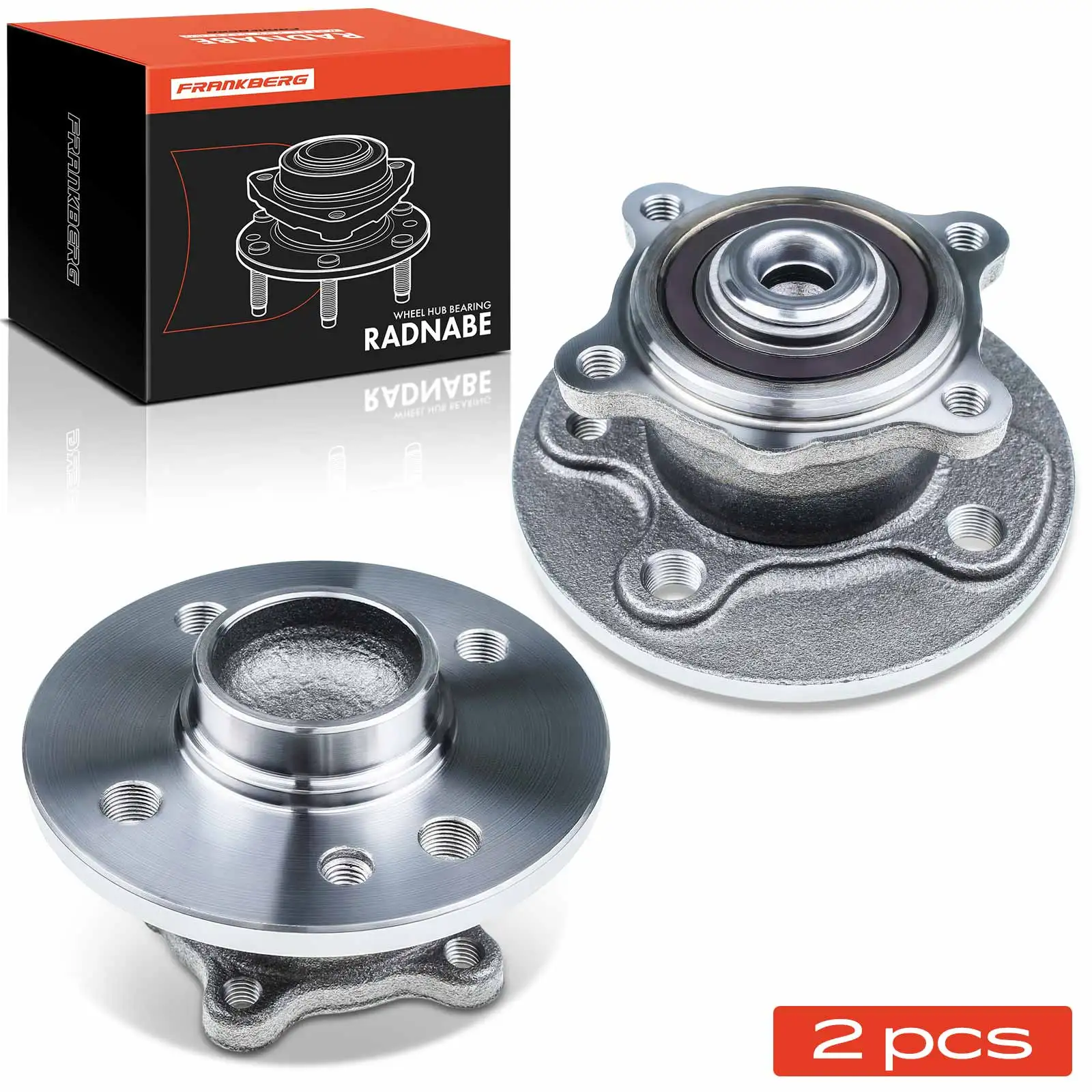 Frankberg 2x wielnaaf wiellagerset achteras beide zijden voor MINI Mini Cabriolet R50 R53 R52 1.4L 2006-2008 512427 VKBA6633