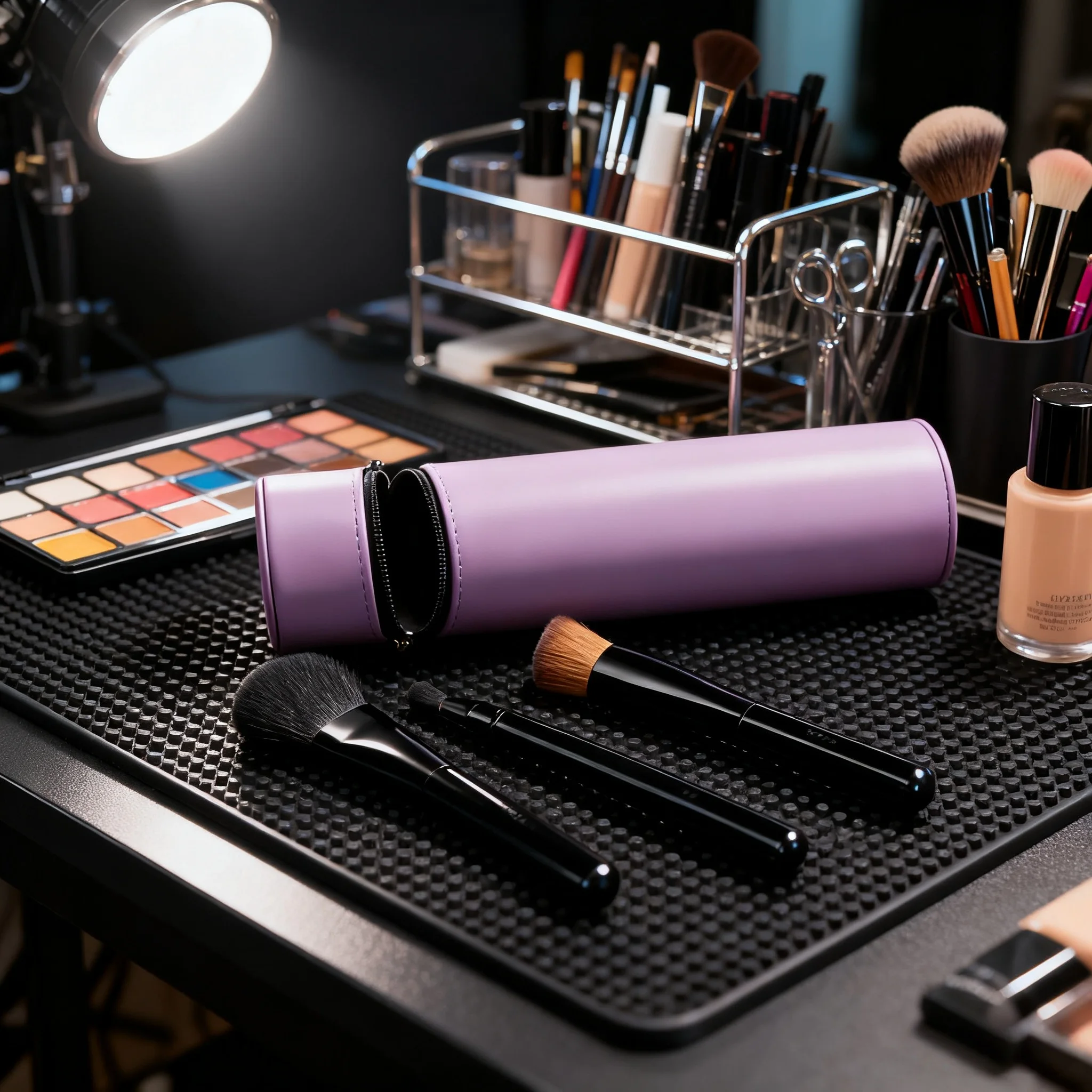 ชุดแปรงแต่งหน้า กระเป๋าเดินทางหนังลูกวัวสุดหรู แปรงปัดแก้ม แปรงรองพื้นแบบใช้ได้สองแบบ แปรงอายแชโดว์สองหัว รุ่นลิมิเต็ดอิดิชั่น