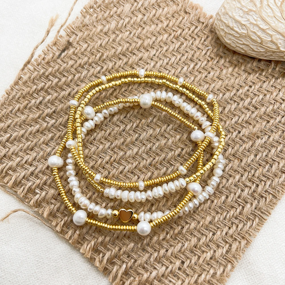 

KKBEAD Boho Beach Natural Pearl Bracelet for Women Handmade Stackable Jewelry Gifts Miyuki Vacation Pulseras Mujer