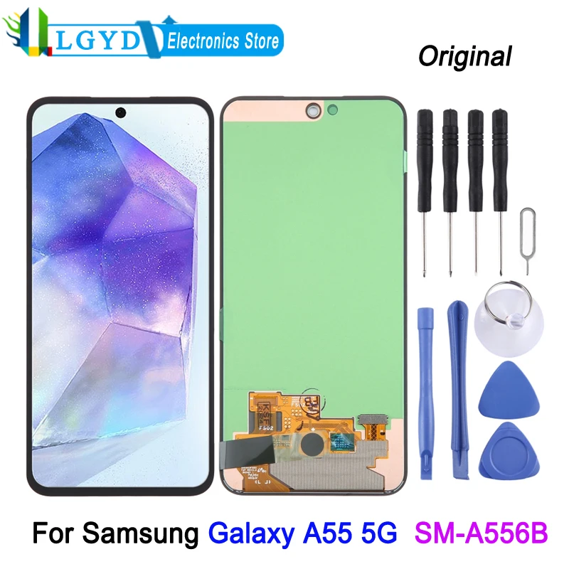 

Super AMOLED LCD Screen For Samsung Galaxy A55 5G SM-A556B Phone 120Hz Display and Digitizer Full Assembly Replacement Part