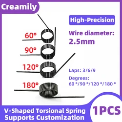 Creamily 1PCS V-Shaped Torsion Spring Coil Torsion Spring Wire Diameter 2.5mm Hairpin Spring 60/90/120/180 Degree Torsion Spring