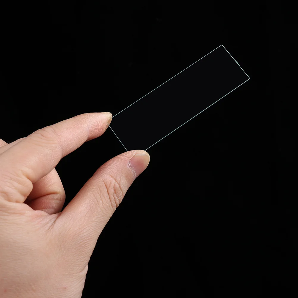 

300Pcs Microscope Optical Glass Transparent Rounded Edges Safe for Students Home School Microscope Accessories