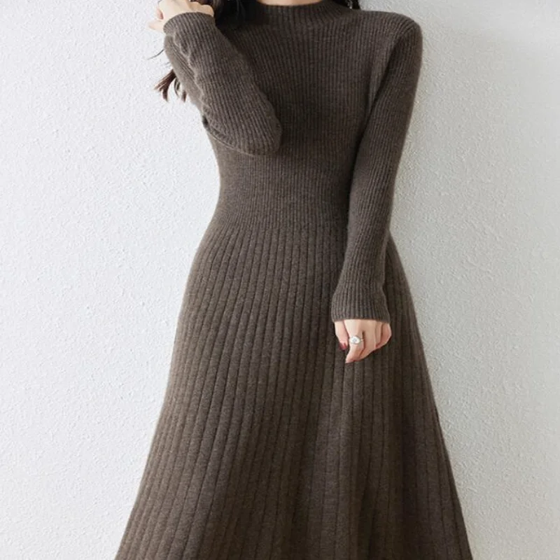 حار Kawaii فتاة الموضة مثير الخريف والشتاء فستان طويل محبوك فستان طالب الكرتون ملابس النساء عادية فستان بأكمام طويلة #5