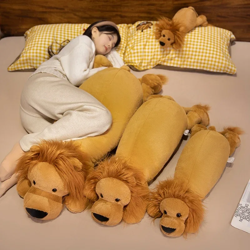 Kawaii Forest Realistic Lion Plush Pillow Soft Stuffed Animal Toy for Sofa/Bed Decor, Kids Boyfriend Gift 40-120cm
