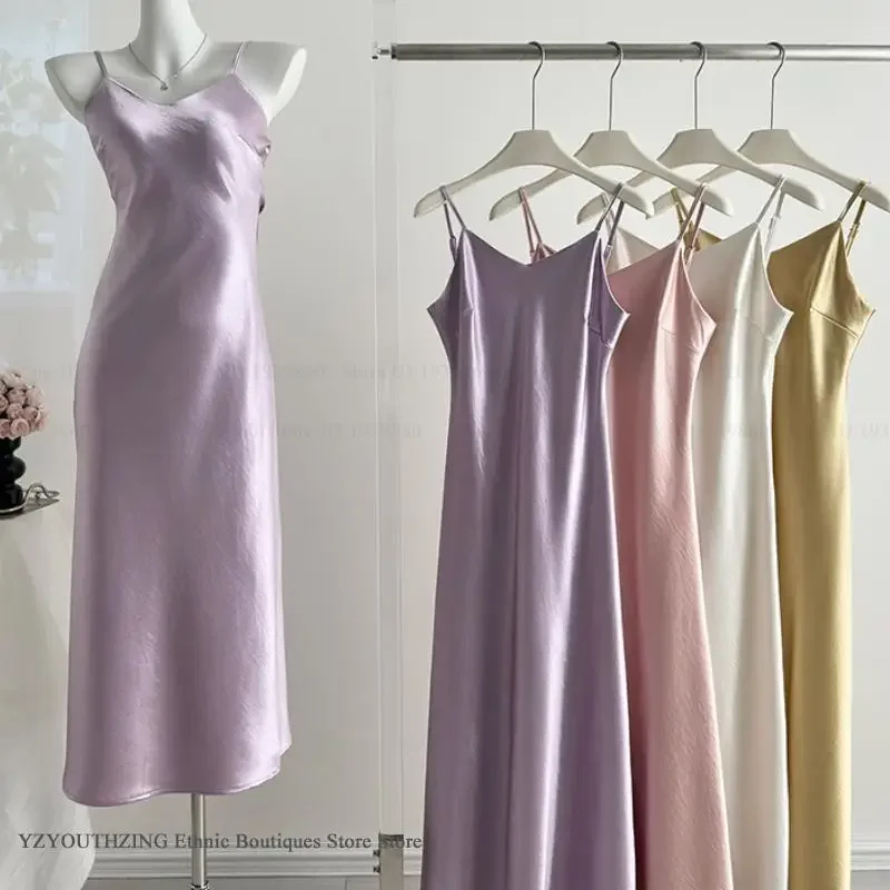 

Атласное нижнее белье, длинное элегантное сексуальное женское платье на тонких бретельках в китайском стиле, ночная одежда, повседневная домашняя одежда, ночная рубашка