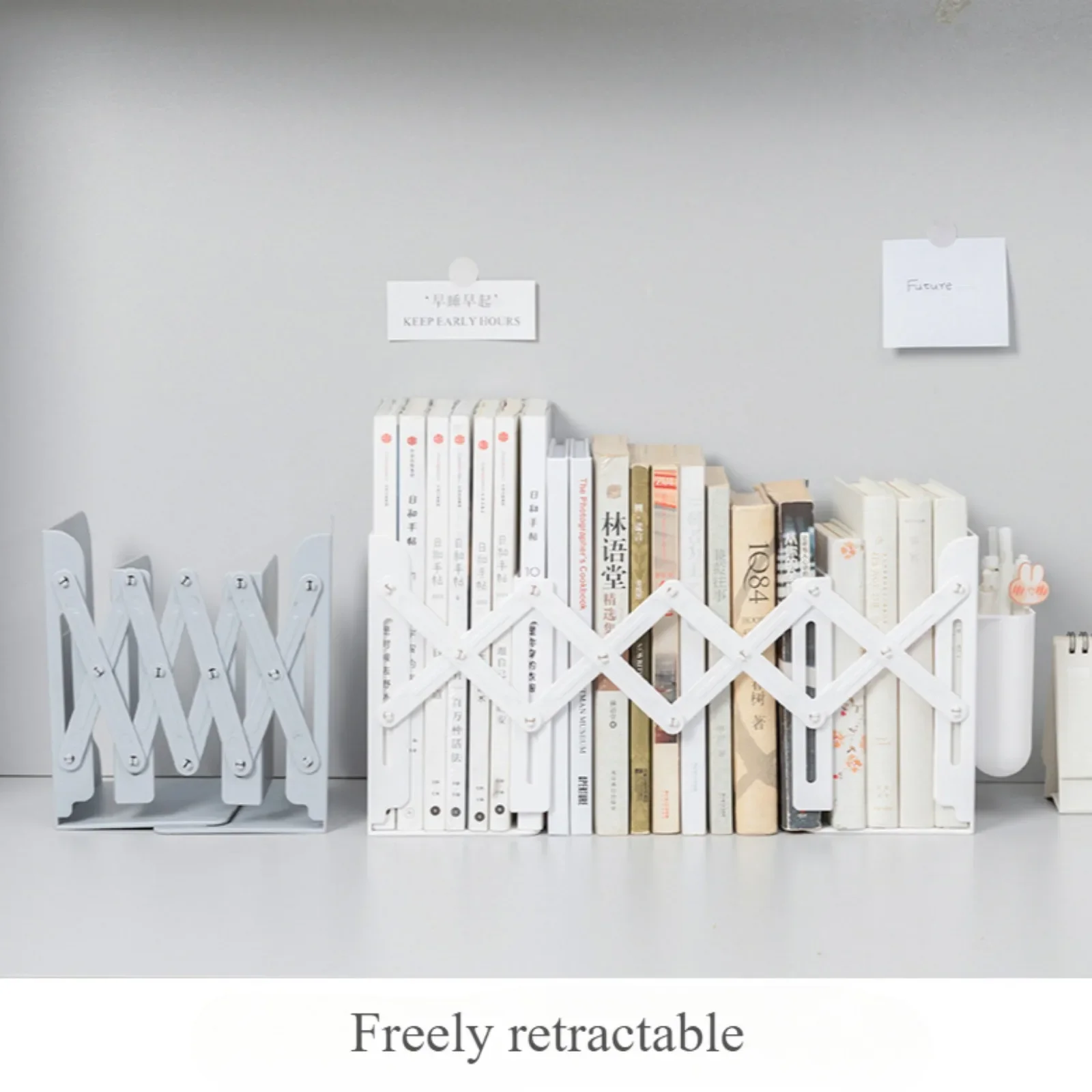 Retractable ABS Book Stand Creative Students Use Bookshelf Data Clip Stretch File Baffle Retract & Zoom Book Shelf Bookend