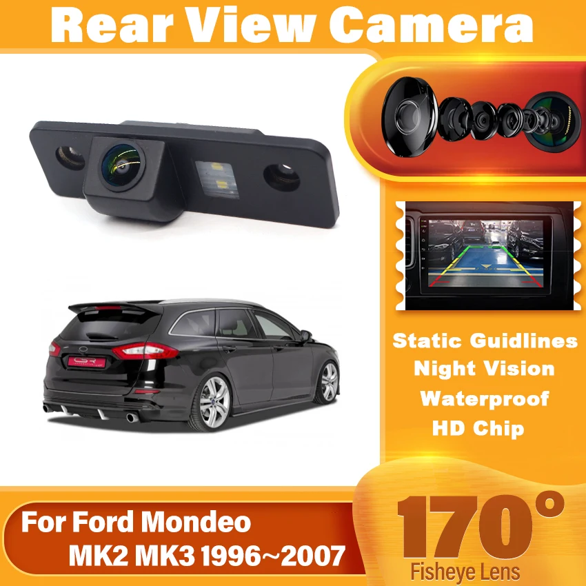 1080P 170 °   Cámara de visión trasera de coche impermeable para Ford Mondeo MK2 MK3 Fusion Fiesta MK5 ST Classic Ikon Flex Mustang Taurus