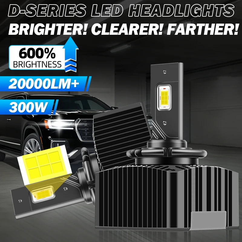 

D5S D5R 2x светодиодные фары Canbus 1:1 HID с одной трубкой Cooper Автоматическая лампа 20000Lm 6000K Супер яркие светодиодные лампы Plug&Play Turbo