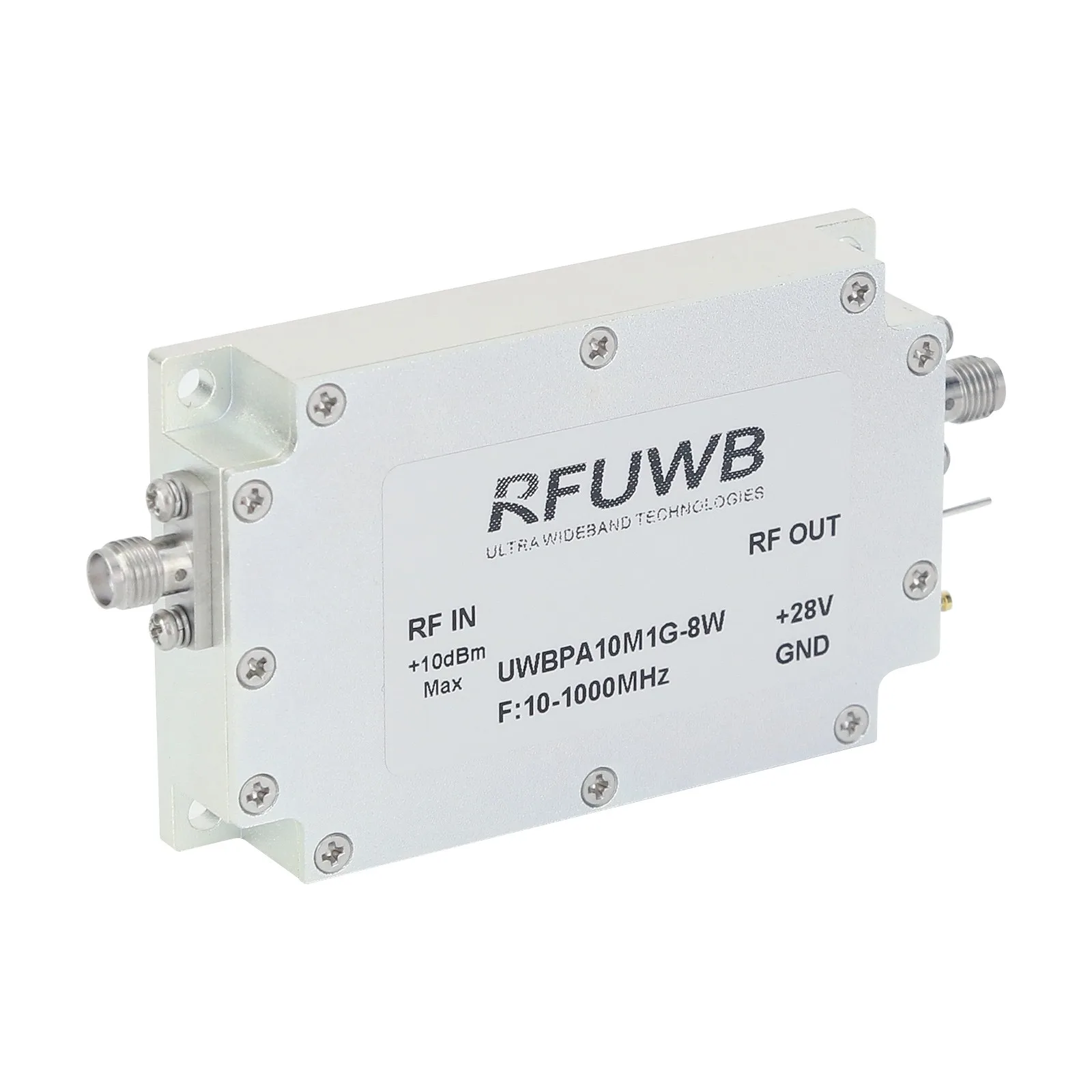 RFUWB UWBPA-10M1G-8W Amplificatore di potenza RF a banda larga 10-1000 MHz 8 W Modulo amplificatore di potenza RF UWB