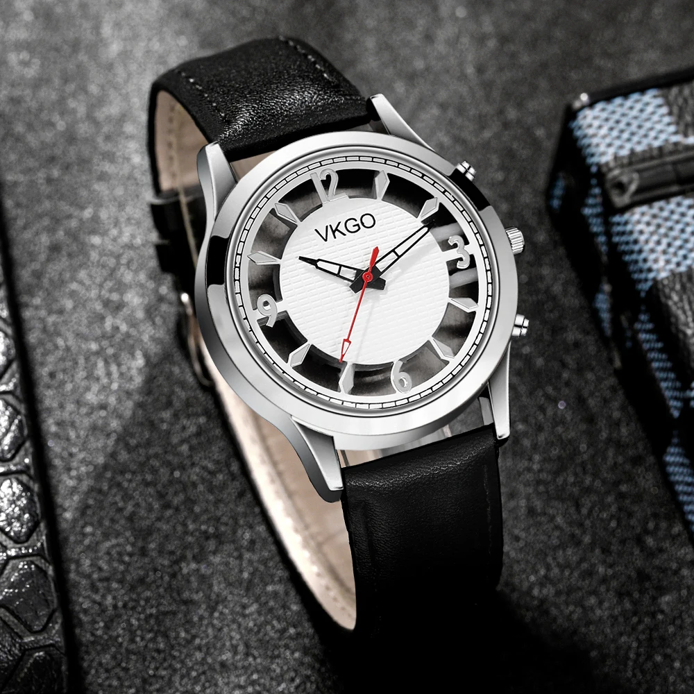 Men's Fashion Watch, Business Style, Alloy Box, Quartz Movement Leather, Non-Rechargeable Coin Battery, Ideal Holiday Gift and F