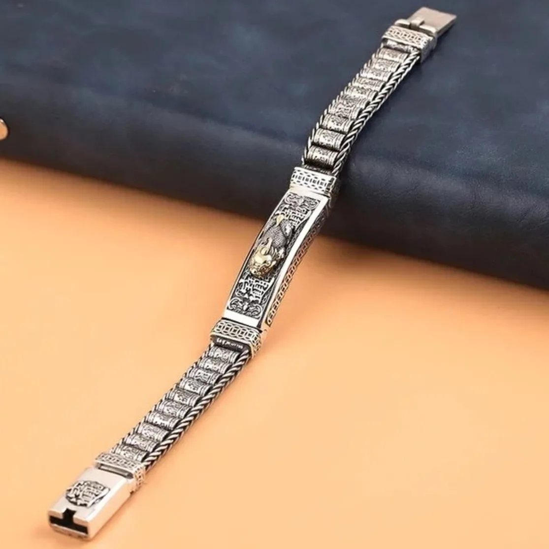 Buddhism Pixiu Feng Shui Bracelet Mantra Amulet Pussy Attracting Wealth Health Letters For Men Rotate Charms Bracelets Gifts