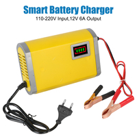 AC 110-220V Input Smart Car Battery Charger For 20AH/60AH/80AH Lead Acid Batteries DC 12V 6A Output