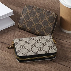 Women's minimalist short wallet with zipper wrapped around clutch wallet, fashionable zipper wrapped around coin wallet